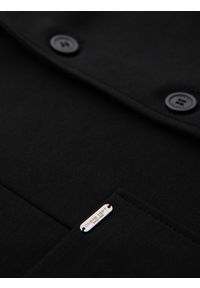 Ombre Clothing - Marynarka męska SLIM z dzianiny o subtelnej strukturze – czarna V2. Okazja: do pracy. Kolor: czarny. Materiał: dzianina. Wzór: kolorowy. Styl: klasyczny #11