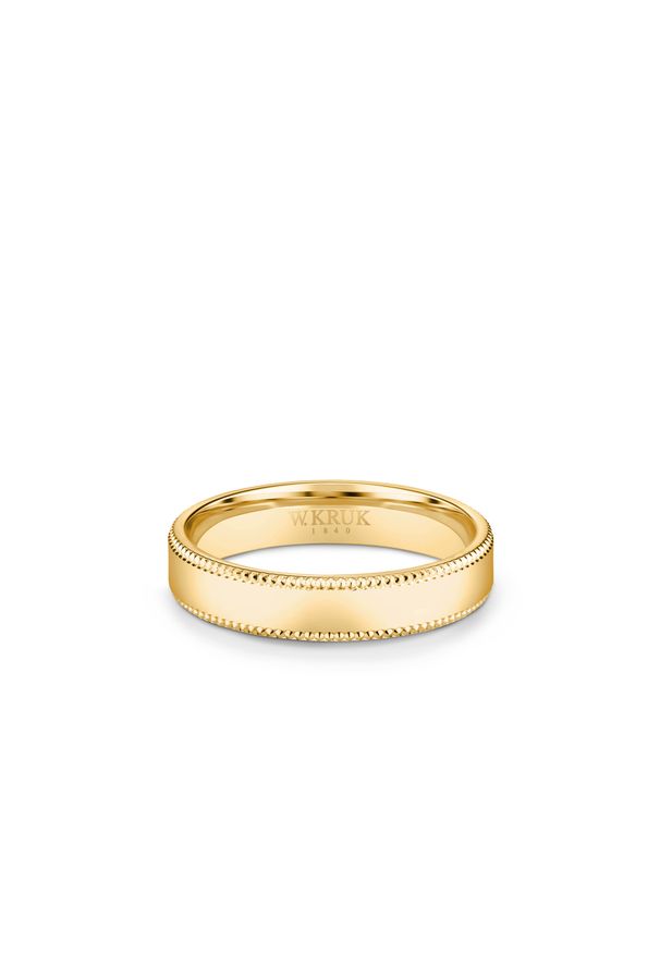 W.KRUK - Obrączka ślubna złota Dallas damska. Materiał: złote. Kolor: złoty. Wzór: gładki