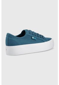 DC tenisówki damskie. Nosek buta: okrągły. Zapięcie: sznurówki. Kolor: niebieski. Materiał: materiał, guma #4