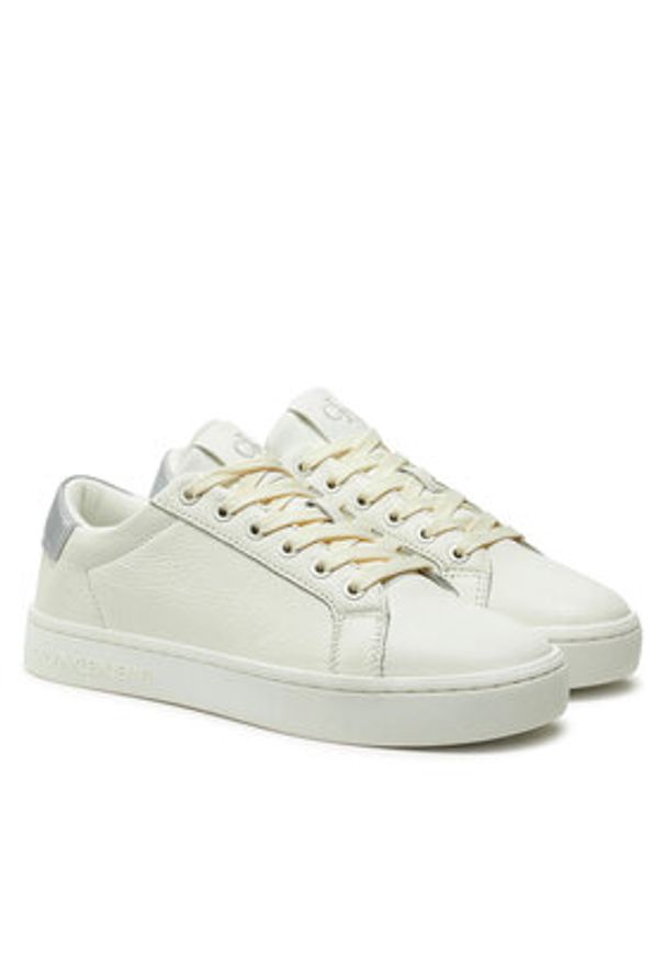 Calvin Klein Jeans Sneakersy Classic Cupsole Low Ohb YW0YW01799 Biały. Kolor: biały. Materiał: skóra