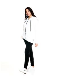 LEONE 1947 APPAREL - Damska bluza z kapturem Leone Leisure. Typ kołnierza: kaptur. Kolor: biały. Materiał: tkanina. Sport: fitness