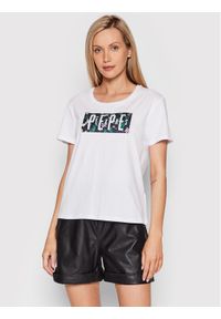 Pepe Jeans T-Shirt Patsy PL505218 Biały Regular Fit. Kolor: biały. Materiał: bawełna