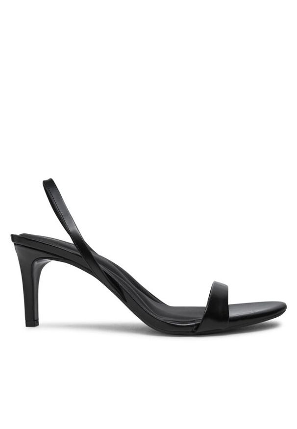 Calvin Klein Sandały Heel D'Orsay Sandal 70 - Brush L HW0HW02265 Czarny. Kolor: czarny. Materiał: skóra