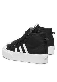 Adidas - adidas Sneakersy Nizza Platform Mid W FY2783 Czarny. Kolor: czarny. Materiał: materiał. Obcas: na platformie #6