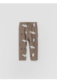 Reserved - Bawełniane legginsy Muminki - ciemnobrązowy. Kolor: brązowy. Materiał: bawełna #1