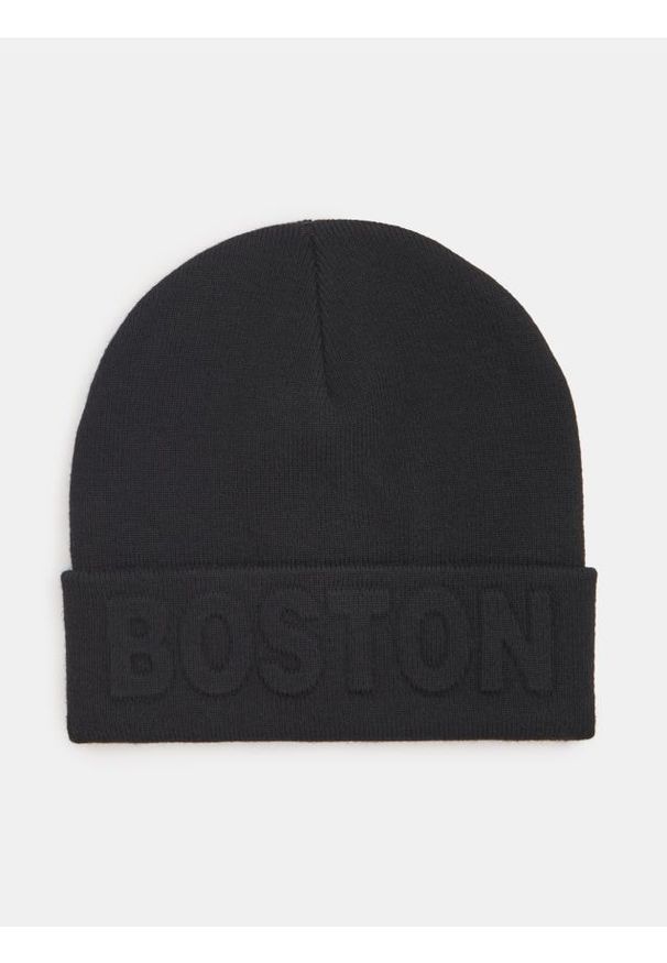 Sinsay - Czapka beanie z wiskozą - czarny. Kolor: czarny. Materiał: wiskoza