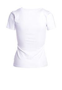 Born2be - Biały T-shirt Tattle. Kolor: biały. Materiał: dzianina. Długość rękawa: krótki rękaw. Długość: krótkie. Wzór: nadruk, napisy #5