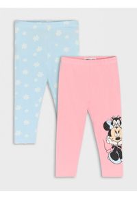 Sinsay - Legginsy 2 pack Mickey Mouse - różowy. Kolor: różowy. Długość: długie. Wzór: motyw z bajki
