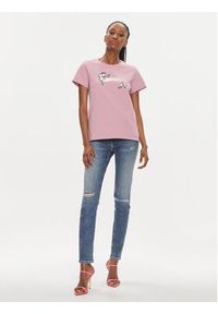 Pinko T-Shirt 100355 A1OC Różowy Regular Fit. Kolor: różowy. Materiał: bawełna