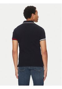 TOMMY HILFIGER - Tommy Hilfiger Polo Flag Cuff MW0MW38458 Granatowy Slim Fit. Typ kołnierza: polo. Kolor: niebieski. Materiał: bawełna #3