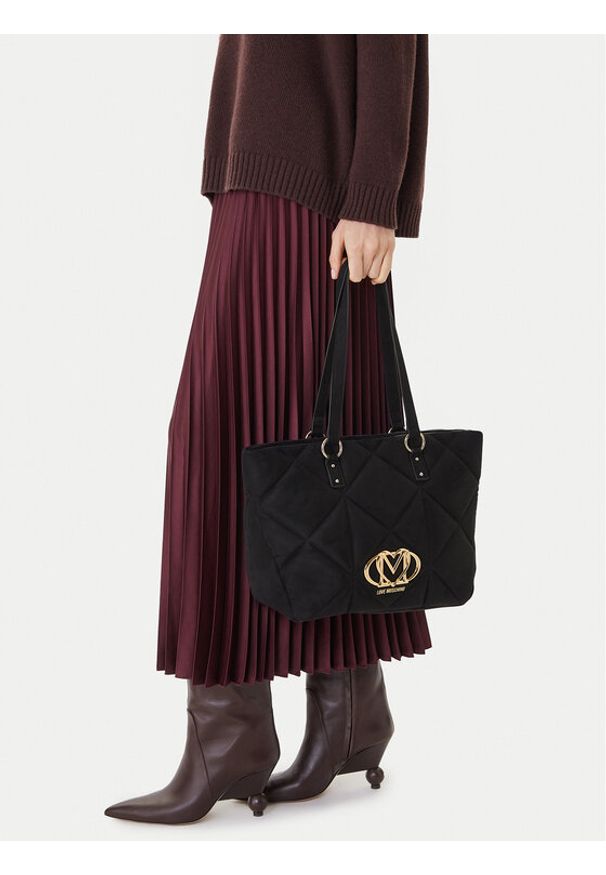 Love Moschino - LOVE MOSCHINO Torebka JC4312PP0NKE0000 Czarny. Kolor: czarny. Materiał: skórzane