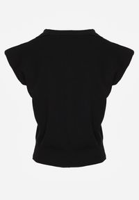 Renee - Czarna Sweterkowa Bluzka z Wiskozy z Kołnierzykiem i Usztywnioną Linią Ramion Helite. Kolor: czarny. Materiał: wiskoza. Styl: elegancki #5