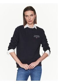 TOMMY HILFIGER - Tommy Hilfiger Bluza UW0UW04521 Granatowy Regular Fit. Kolor: niebieski. Materiał: bawełna #6