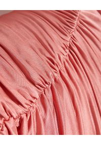ALEXANDRE VAUTHIER - Różowa sukienka z drapowaniem. Kolor: fioletowy, wielokolorowy, różowy. Materiał: materiał. Długość rękawa: długi rękaw. Typ sukienki: dopasowane. Długość: mini