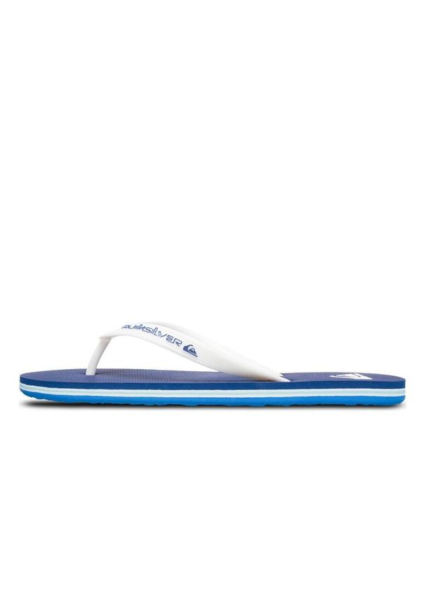 Quiksilver - Klapki dla Mężczyzn MOLOKAI CORE. Okazja: na plażę. Kolor: niebieski. Materiał: guma, syntetyk. Wzór: paski. Styl: sportowy