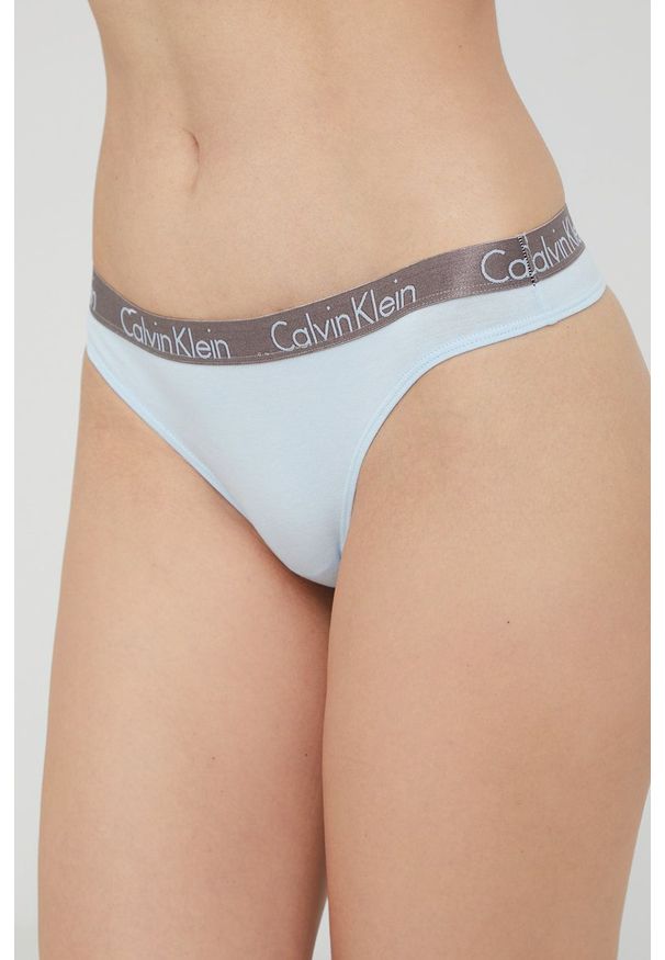 Calvin Klein Underwear stringi. Kolor: niebieski