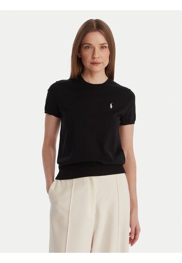 Polo Ralph Lauren T-Shirt 211971872005 Czarny Slim Fit. Typ kołnierza: polo. Kolor: czarny. Materiał: bawełna