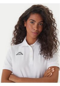 Kappa Polo Logo Sharas Wss 302B3C0 Biały Regular Fit. Typ kołnierza: polo. Kolor: biały. Materiał: bawełna #4