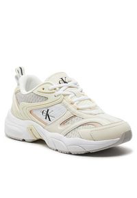 Calvin Klein Jeans Sneakersy Retro Tennis Low Lace Mh Ml Met YW0YW01373 Biały. Kolor: biały. Materiał: skóra #4