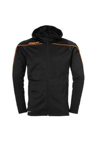 UHLSPORT - Kurtka dziecięca z kapturem Uhlsport Stream 22. Typ kołnierza: kaptur. Kolor: pomarańczowy, czarny, wielokolorowy. Materiał: dresówka. Sport: fitness, piłka nożna
