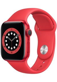 APPLE - Apple smartwatch Watch Series 6, 40mm PRODUCT(RED) Aluminium Case with PRODUCT(RED) Sport Band (M00A3HC/A). Rodzaj zegarka: smartwatch. Kolor: czerwony. Styl: sportowy #1