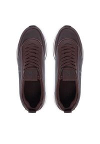 Calvin Klein Sneakersy Retro Runner Sock Panl Lth Neo HW0HW03118 Brązowy. Kolor: brązowy. Materiał: skóra #5