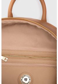 Love Moschino plecak damski kolor brązowy mały gładki. Kolor: brązowy. Wzór: gładki #4