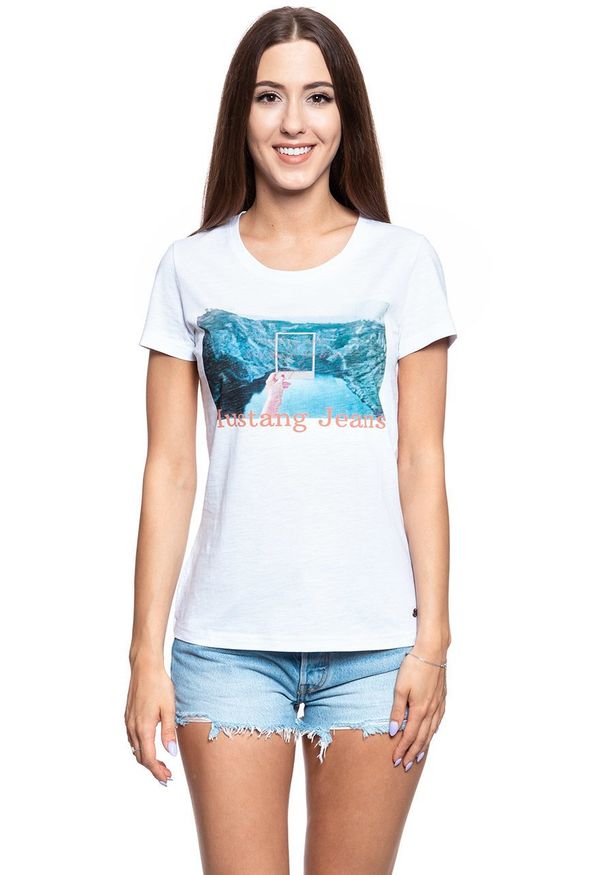 Mustang - MUSTANG T SHIRT DAMSKI Alexia C Foto 1009885 2045. Wzór: nadruk