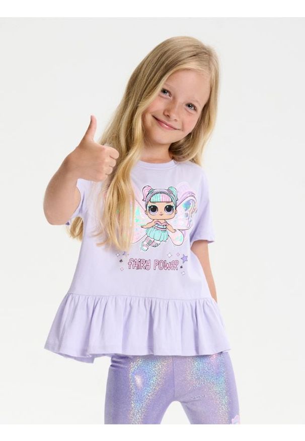 Sinsay - Koszulka z baskinką L.O.L Surprise - fioletowy. Kolor: fioletowy
