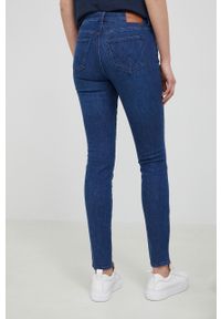 Wrangler jeansy SKINNY GOOD LIFE damskie medium waist. Kolor: niebieski