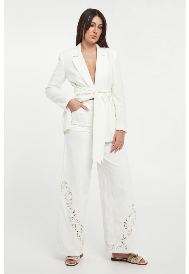 Twinset Milano - Jeansy damskie z haftem TWINSET. Wzór: haft