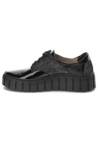 Czarne Sneakersy Lemar Codzienne Buty Damskie. Okazja: na co dzień. Zapięcie: sznurówki. Kolor: czarny. Materiał: materiał, skóra. Szerokość cholewki: normalna #7