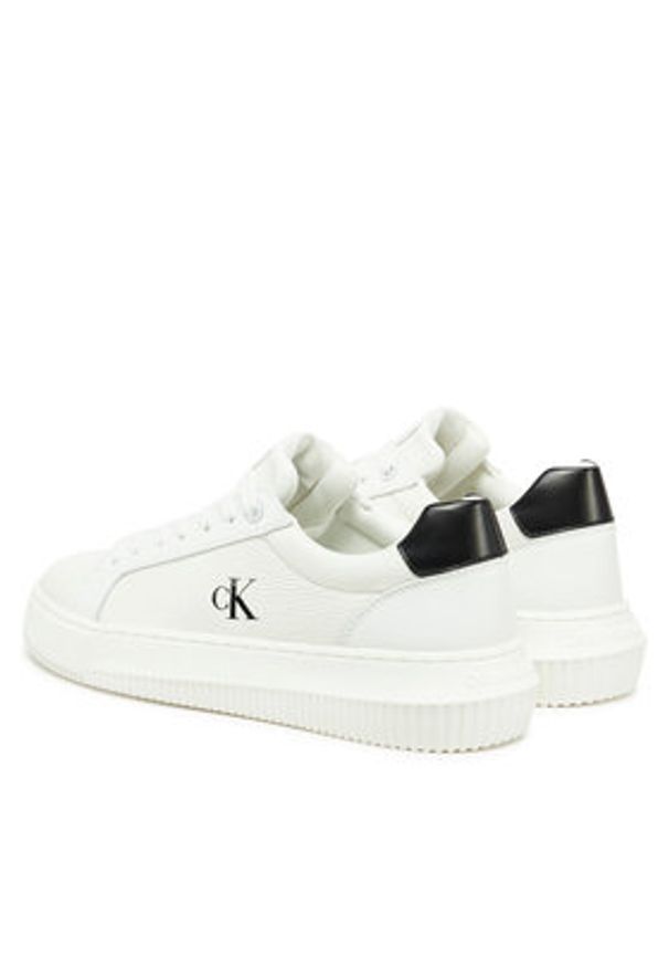 Calvin Klein Jeans Sneakersy Chunky Cupsole Low Mg YW0YW01769 Biały. Kolor: biały. Materiał: skóra