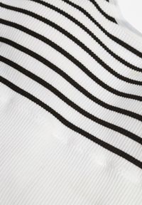 Born2be - Biało-Czarny Tank Top w Paski z Prążkowanej Tkaniny Sesillia. Okazja: na co dzień. Kolor: biały. Materiał: prążkowany, tkanina. Wzór: paski. Styl: casual, klasyczny, elegancki #4