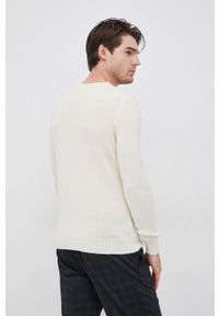 Sisley Sweter wełniany męski kolor kremowy. Okazja: na co dzień. Kolor: beżowy. Materiał: wełna. Długość rękawa: długi rękaw. Długość: długie. Styl: casual #3