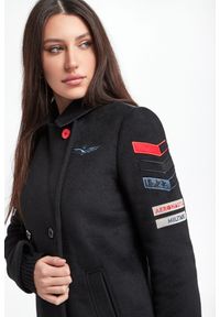 Aeronautica Militare - Płaszcz damska AERONAUTICA MILITARE. Materiał: tkanina, wełna. Wzór: aplikacja, moro. Styl: militarny #5