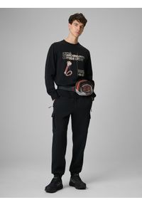 4f - 4F Longsleeve regular z nadrukiem męski - czarny XL. Okazja: na co dzień. Kolor: czarny. Materiał: materiał. Długość rękawa: długi rękaw. Wzór: nadruk. Styl: casual, sportowy #2