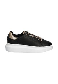 Just Cavalli - JUST CAVALLI Czarne skórzane sneakersy FONDO URSA DIS. 1, Rozmiar 37. Kolor: czarny. Materiał: skóra #5