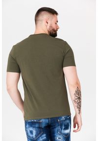 Guess - GUESS Oliwkowy t-shirt męski beachwear. Kolor: zielony