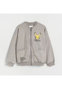 Reserved - Bomber oversize Pokémon - Jasny szary. Kolor: szary. Materiał: bawełna, tkanina #1