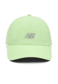 Czapka z daszkiem New Balance LAH00143AFG - zielona. Kolor: zielony. Materiał: materiał, nylon. Wzór: aplikacja #1