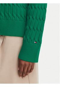 TOMMY HILFIGER - Tommy Hilfiger Kardigan WW0WW50078 Zielony ciemny Relaxed Fit. Kolor: zielony. Materiał: bawełna #3