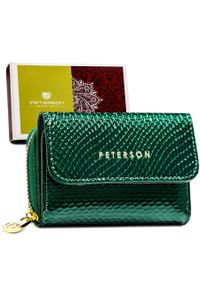 Portfel damski Peterson PTN 423229-DSL zielony. Kolor: zielony. Materiał: skóra