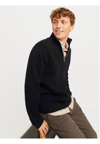 Jack & Jones - Jack&Jones Sweter Milano 12259664 Czarny Relaxed Fit. Kolor: czarny. Materiał: bawełna