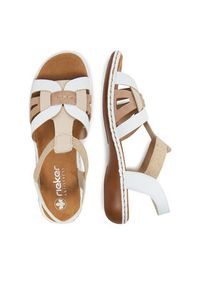 Rieker Sandały 65918-81 Biały. Kolor: biały. Materiał: materiał #4