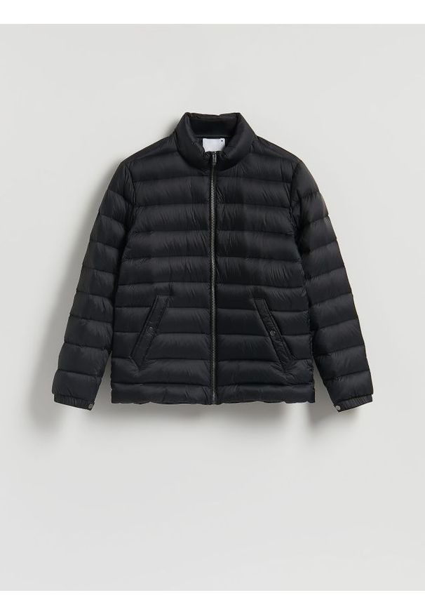 Reserved - Pikowana kurtka z puchem - czarny. Kolor: czarny. Materiał: puch