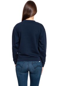 Wrangler - BLUZA WRANGLER HIGH RIB RETRO SWEAT NAVY W6N0HA114. Kolor: niebieski. Styl: retro #6