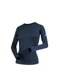 FJORK MERINO - Koszulka z długim rękawem damska 100% wełny merynosów - Bjork 210. Kolor: niebieski. Materiał: wełna. Długość rękawa: długi rękaw. Długość: długie