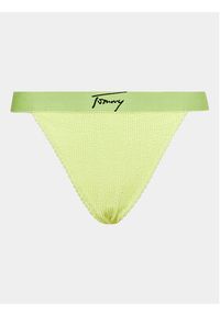 Tommy Jeans Dół od bikini UW0UW04491 Zielony. Kolor: zielony. Materiał: syntetyk