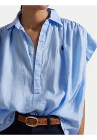 Polo Ralph Lauren Koszula 211935131005 Błękitny Relaxed Fit. Typ kołnierza: polo. Kolor: niebieski. Materiał: len